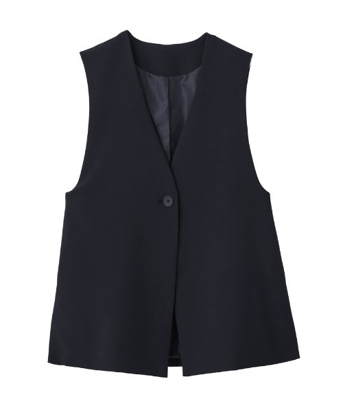 Tuche(トゥシェ)の「Tuche/トゥシェ トップス ダブルクロス ジレ(ベスト・レディース・ブラック/クリーム/ネイビー・MEDIUM/LARGE)」の3枚目の写真