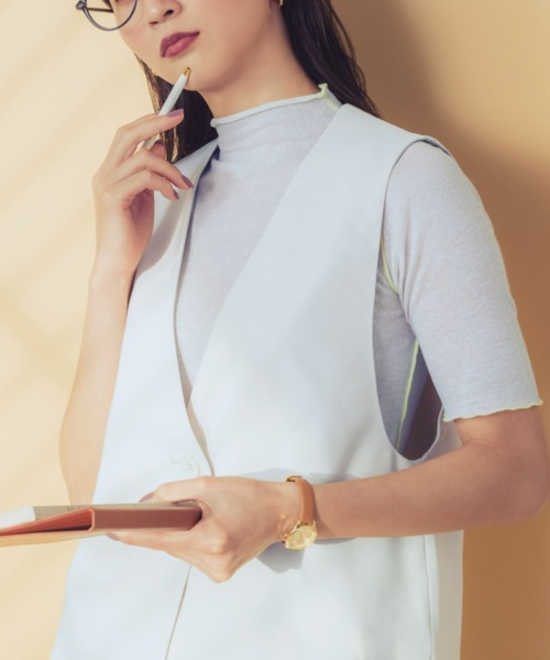 Tuche(トゥシェ)の「Tuche/トゥシェ トップス ダブルクロス ジレ(ベスト・レディース・ブラック/クリーム/ネイビー・MEDIUM/LARGE)」の20枚目の写真