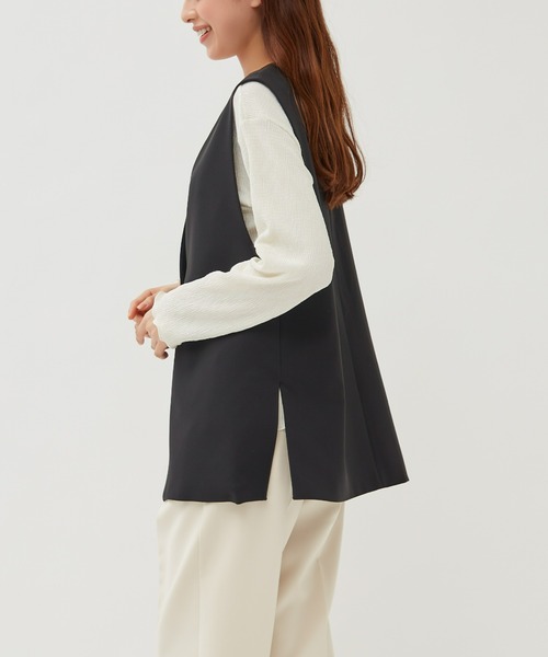 Tuche(トゥシェ)の「Tuche/トゥシェ トップス ダブルクロス ジレ(ベスト・レディース・ブラック/クリーム/ネイビー・MEDIUM/LARGE)」の13枚目の写真
