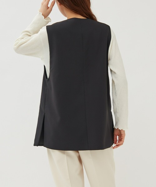 Tuche(トゥシェ)の「Tuche/トゥシェ トップス ダブルクロス ジレ(ベスト・レディース・ブラック/クリーム/ネイビー・MEDIUM/LARGE)」の14枚目の写真