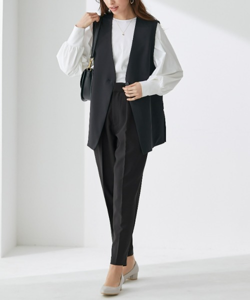 Tuche(トゥシェ)の「Tuche/トゥシェ トップス ダブルクロス ジレ(ベスト・レディース・ブラック/クリーム/ネイビー・MEDIUM/LARGE)」の10枚目の写真