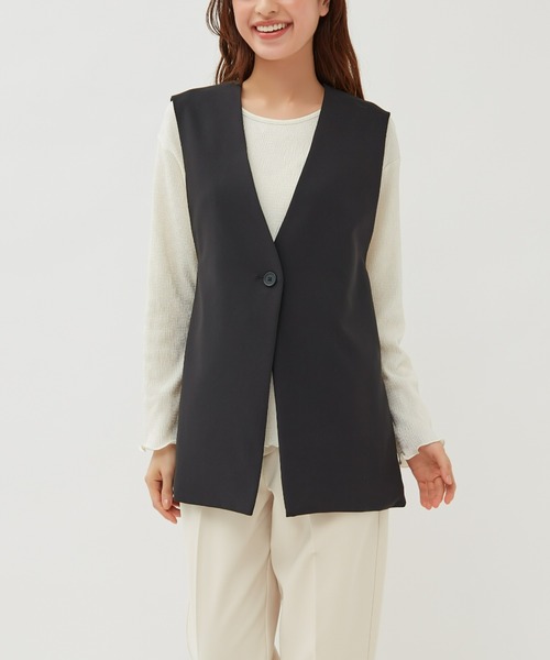 Tuche(トゥシェ)の「Tuche/トゥシェ トップス ダブルクロス ジレ(ベスト・レディース・ブラック/クリーム/ネイビー・MEDIUM/LARGE)」の12枚目の写真