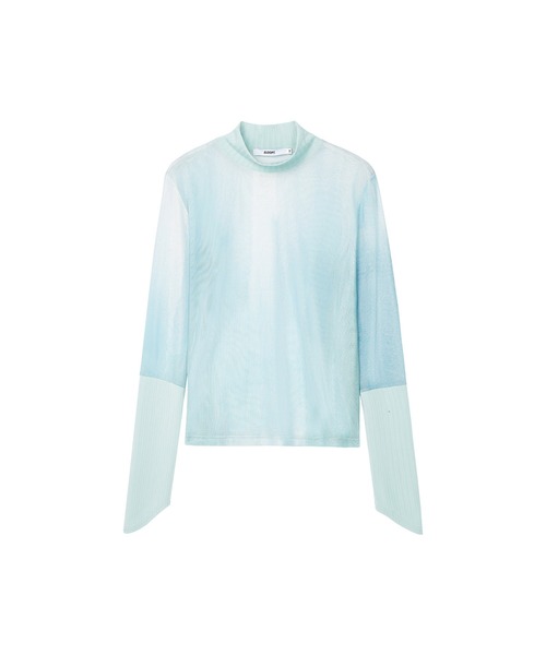 ELOOPS(イーループス)の「【ELOOPS】ドッキングスリーブニュアンス柄シアープルオーバー(Tシャツ/カットソー・レディース・ブルー系その他・L/M/S)」の6枚目の写真