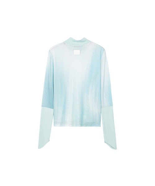 ELOOPS(イーループス)の「【ELOOPS】ドッキングスリーブニュアンス柄シアープルオーバー(Tシャツ/カットソー・レディース・ブルー系その他・L/M/S)」の7枚目の写真