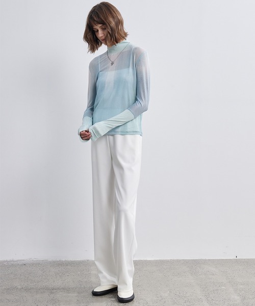 ELOOPS(イーループス)の「【ELOOPS】ドッキングスリーブニュアンス柄シアープルオーバー(Tシャツ/カットソー・レディース・ブルー系その他・L/M/S)」の17枚目の写真