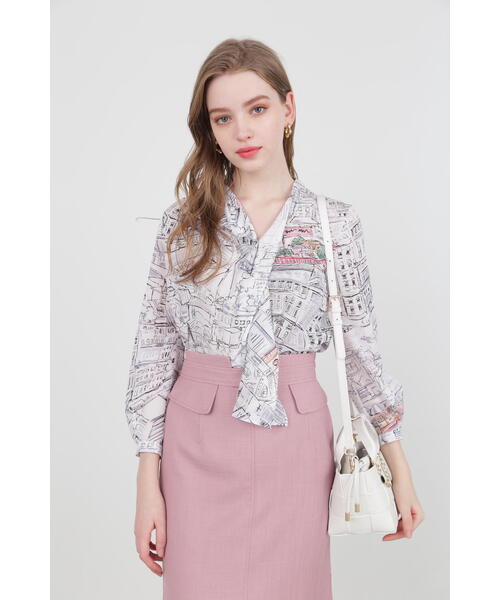 PINKY&DIANNE（ピンキーアンドダイアン）の「◆ヨーロピアンシティスケーププリントブラウス（シャツ/ブラウス・レディース・ブラック系その他/ブルー系その他2・38）」の3枚目の写真