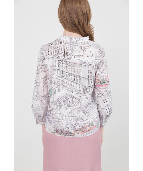 PINKY&DIANNE（ピンキーアンドダイアン）の「◆ヨーロピアンシティスケーププリントブラウス（シャツ/ブラウス・レディース・ブラック系その他/ブルー系その他2・38）」の6枚目の写真