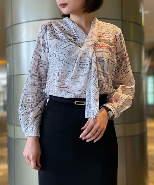 PINKY&DIANNE（ピンキーアンドダイアン）の「◆ヨーロピアンシティスケーププリントブラウス（シャツ/ブラウス・レディース・ブラック系その他/ブルー系その他2・38）」の19枚目の写真