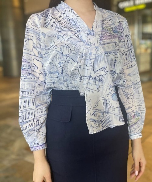 PINKY&DIANNE（ピンキーアンドダイアン）の「◆ヨーロピアンシティスケーププリントブラウス（シャツ/ブラウス・レディース・ブラック系その他/ブルー系その他2・38）」の22枚目の写真