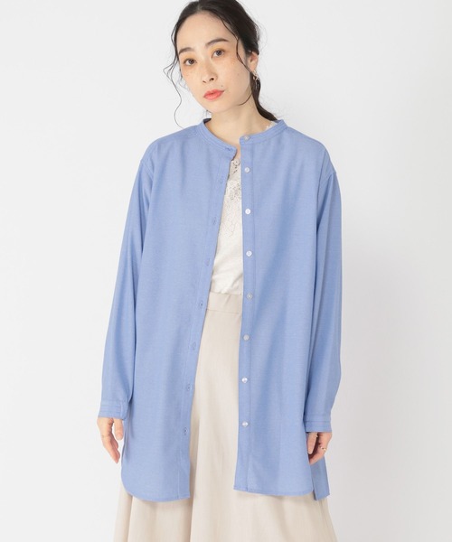 studio CLIP（スタディオクリップ）の「【イージーケア/紫外線防止/接触冷感】多機能羽織れるすっきりシャツ[プチ・プラスサイズあり]（シャツ/ブラウス・レディース・その他1/オフホワイト/ライトブルー/その他2・FREE/PF/ﾌﾘｰ(L)）」の2枚目の写真