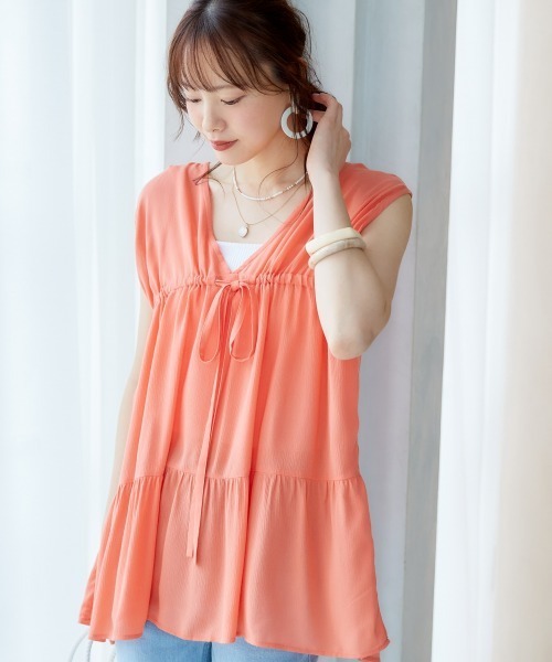 miclat（ミクラ）の「大きいサイズ　ギャザープルオーバー　miclat（シャツ/ブラウス・レディース・オレンジ/グリーン・L/LL/3L/4L/5L）」の21枚目の写真