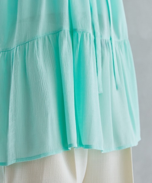 miclat（ミクラ）の「大きいサイズ　ギャザープルオーバー　miclat（シャツ/ブラウス・レディース・オレンジ/グリーン・L/LL/3L/4L/5L）」の8枚目の写真