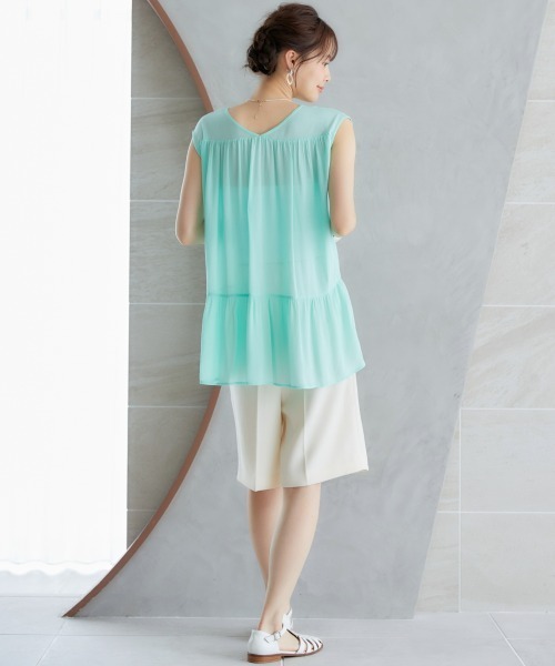 miclat（ミクラ）の「大きいサイズ　ギャザープルオーバー　miclat（シャツ/ブラウス・レディース・オレンジ/グリーン・L/LL/3L/4L/5L）」の15枚目の写真