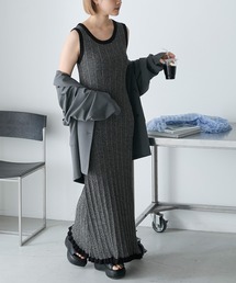 forksy. | 【forksy.】ミジンボーダーニットタンクワンピース(ワンピース)