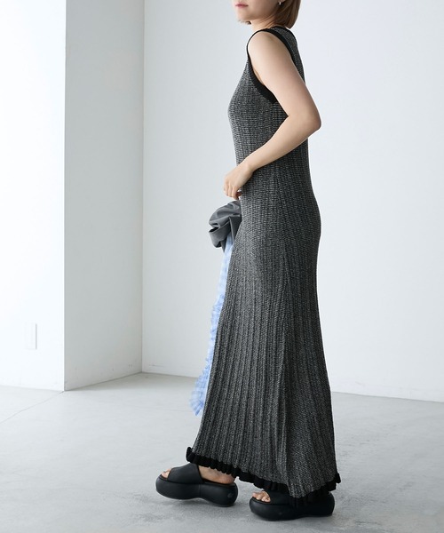 【 Jeans】ボーダータンクワンピース forksy.(フォルクシー)の「【forksy.】ミジンボーダーニット