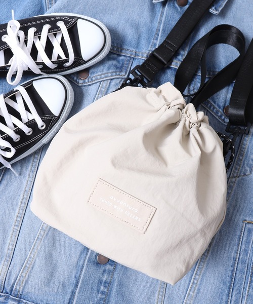 FUNALIVE（ファンアライブ）の「JUNESELECT AVVENTURA アヴェンチュラ　ポイントネーム　巾着ショルダーバッグ（ショルダーバッグ・メンズ・ブラック/ライトベージュ/グレー・FREE）」の3枚目の写真