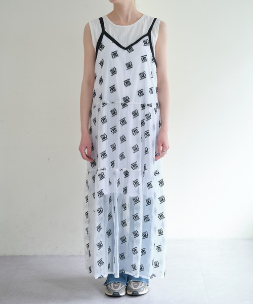 HELLO.SANFRANCISCO(ハローサンフランシスコ)の「【HELLO.SANFRANCISCO/ハローサンフランシスコ】ペチ付刺繍オーガンジーティアードキャミワンピ(ワンピース・レディース・ホワイト/ブラック・ONE SIZE)」の13枚目の写真