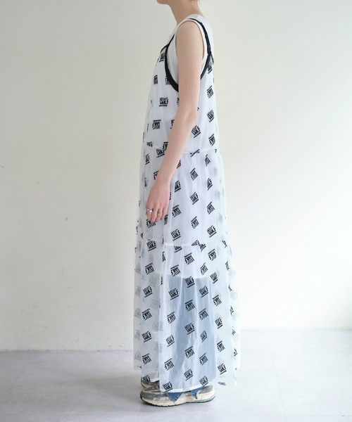 HELLO.SANFRANCISCO(ハローサンフランシスコ)の「【HELLO.SANFRANCISCO/ハローサンフランシスコ】ペチ付刺繍オーガンジーティアードキャミワンピ(ワンピース・レディース・ホワイト/ブラック・ONE SIZE)」の14枚目の写真
