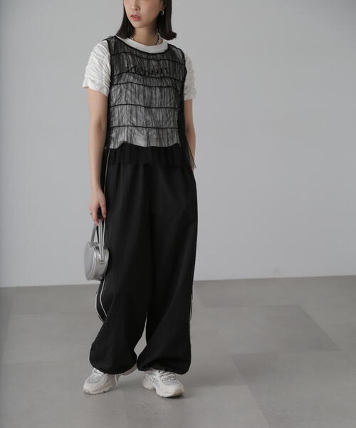 FREE'S MART（フリーズマート）の「◆チュールシャーリングブラウス（ベスト・レディース・ブラック/ホワイト・FREE）」の17枚目の写真