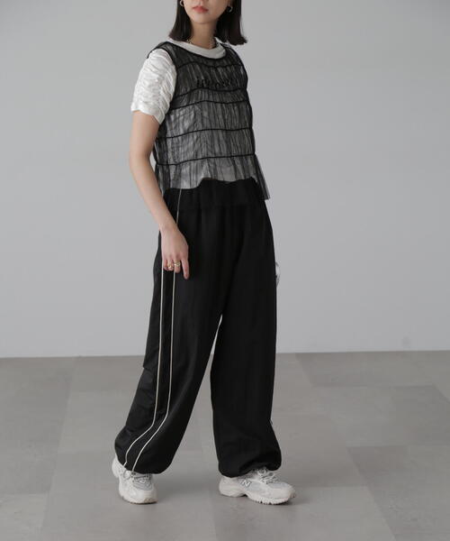 FREE'S MART（フリーズマート）の「◆チュールシャーリングブラウス（ベスト・レディース・ブラック/ホワイト・FREE）」の19枚目の写真