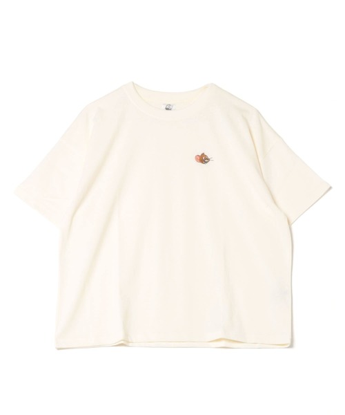 Tom&Jerry(トムアンドジェリー)の「【公式】トムとジェリー 天竺半袖WIDETシャツ レディース(Tシャツ/カットソー・レディース・クリーム/ブラック/ピンク/パープル・M/L)」の1枚目の写真