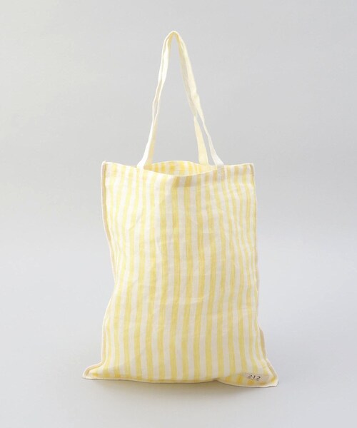 212 KITCHEN STORE（トゥワントゥキッチンストア）の「リネンストライプ エコバッグS WH×YE ＜212Kオリジナル＞（エコバッグ/サブバッグ・レディース・その他・00）」の2枚目の写真