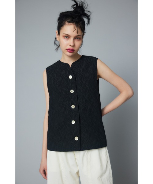 HeRIN.CYE(ヘリンドットサイ)の「Jacquard vest ジャガードベスト(ベスト・レディース・ブラック/ホワイト・FREE)」の2枚目の写真