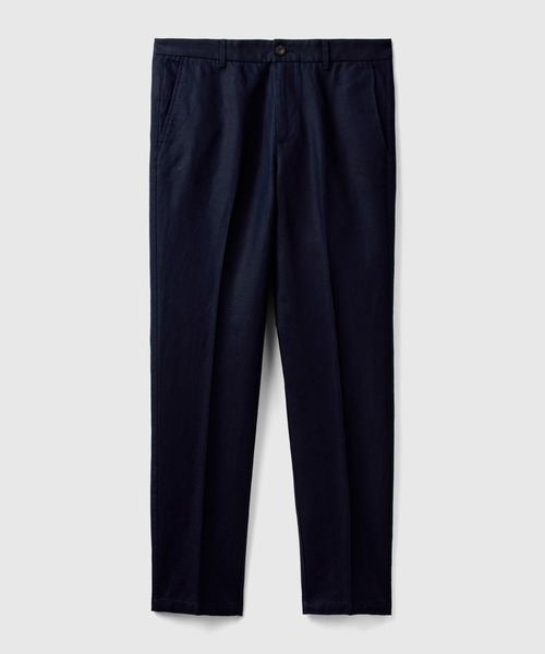 BENETTON (UNITED COLORS OF BENETTON)（ベネトンユナイテッドカラーズオブベネトン）の「リネン混スリムチノパンツ（チノパンツ・メンズ・ネイビー/ブラウン・44/46/50/42）」の5枚目の写真