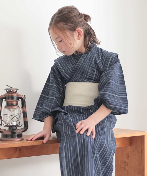 美品　子ども浴衣　兵児帯　130cm 男児 楽天市場】綿100％ 浴衣 作り帯 絞り 兵児帯 2点セット 子供