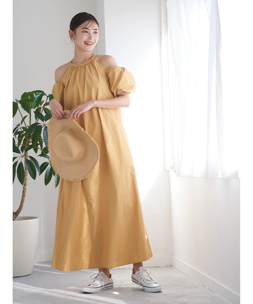 新品未使用タグ付　Stylevoice for xxx定価1万4千　ワンピース セール】オープンショルダーライトタフタワンピース（ワンピース