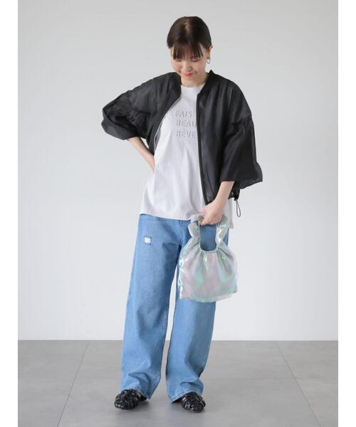 タグ付き未使用◼️レカッドLEk cud ジップアップノーカラーシアーブルゾン ノーカラーストレッチデニムジャケット LE SOUK HOLIDAY｜クロスプラス