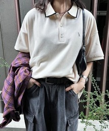 DOUBLE NAME | 【m:rex】ミニ恐竜ワッペンポロシャツ(ポロシャツ)