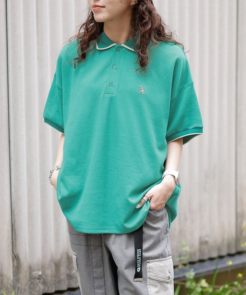 DOUBLE NAME（ダブルネーム）の「【m:rex】ミニ恐竜ワッペンポロシャツ