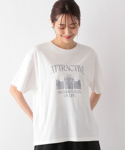 GLOBAL WORK(グローバルワーク)の「ヴィンテージ風プリントT/118012(Tシャツ/カットソー・レディース・グレー系その他2/オフホワイト/スミクロ/ネイビー/ピンク系その他5・FREE)」の1枚目の写真