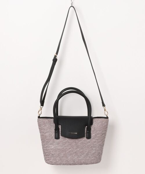 LA BAGAGERIE(ラバガジェリー)の「フラップ2WAYかごトートバッグ(かごバッグ・レディース・ブラック/グレー/ナチュラル/アイボリー・FREE)」の3枚目の写真