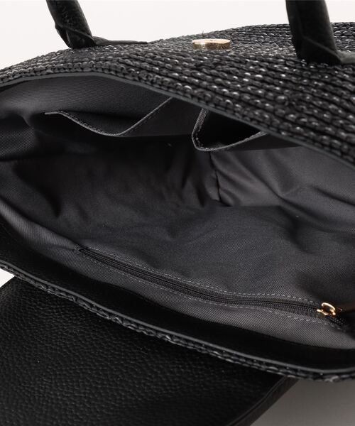 LA BAGAGERIE(ラバガジェリー)の「フラップ2WAYかごトートバッグ(かごバッグ・レディース・ブラック/グレー/ナチュラル/アイボリー・FREE)」の10枚目の写真