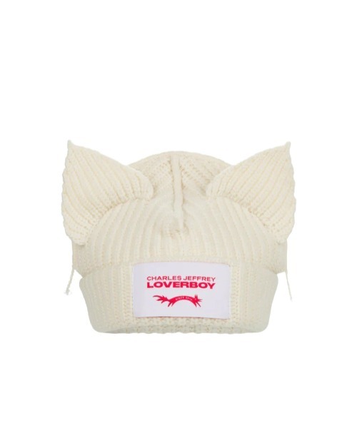 Charles Jeffrey Loverboy(チャールズジェフリーラバーボーイ)の「CHUNKY EARS BEANIE(ニットキャップ/ビーニー・レディース・ブラック/レッド/ライトグリーン/ホワイト系その他/ブルー・ONE SIZE)」の2枚目の写真