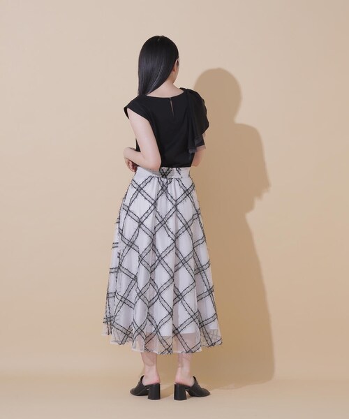 JILL by JILL STUART（ジルバイジルスチュアート）の「◇シアーチェックフレアスカート（スカート・レディース・ホワイト系その他/モカ・M/S）」の19枚目の写真