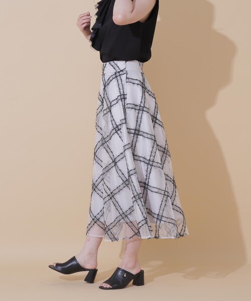 JILL by JILL STUART（ジルバイジルスチュアート）の「◇シアーチェックフレアスカート（スカート・レディース・ホワイト系その他/モカ・M/S）」の20枚目の写真