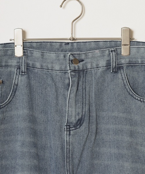 Theater code（シアターコード）の「damage design bleach denim pants / ダメージデザイン ブリーチ デニムパンツ ワイドストレート（デニムパンツ・メンズ・ブルー・3/2）」の7枚目の写真
