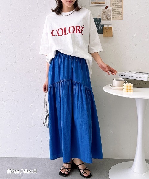 nissen（ニッセン）の「綿ローン　ドロストラウンド切替スカート（スカート・レディース・ブラック/ロイヤルブルー・M/L/LL）」の20枚目の写真