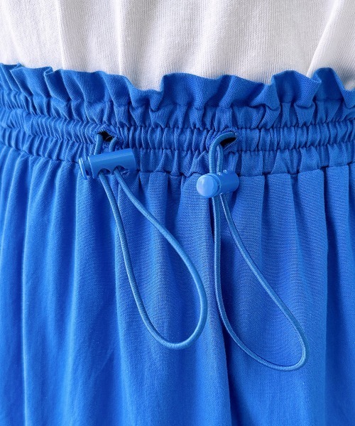 nissen（ニッセン）の「綿ローン　ドロストラウンド切替スカート（スカート・レディース・ブラック/ロイヤルブルー・M/L/LL）」の4枚目の写真