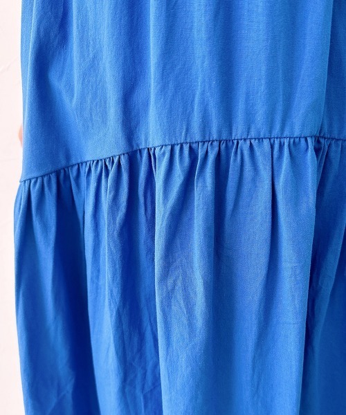 nissen（ニッセン）の「綿ローン　ドロストラウンド切替スカート（スカート・レディース・ブラック/ロイヤルブルー・M/L/LL）」の5枚目の写真