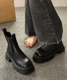 サイドゴアブーツ ショートブーツ 厚底