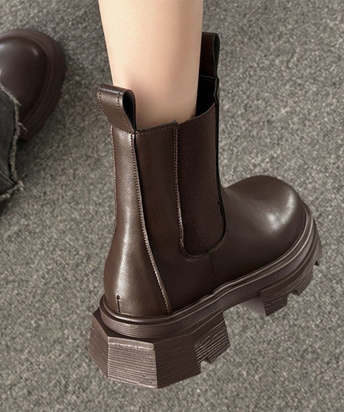 Miniministore(ミニミニストア)の「サイドゴアブーツ ショートブーツ 厚底(ブーツ・レディース・ブラウン/ブラック・22.5cm/24.5cm/23.0cm/24.0cm/25.0cm/23.5cm)」の11枚目の写真