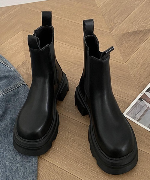Miniministore(ミニミニストア)の「サイドゴアブーツ ショートブーツ 厚底(ブーツ・レディース・ブラウン/ブラック・22.5cm/24.5cm/23.0cm/24.0cm/25.0cm/23.5cm)」の14枚目の写真