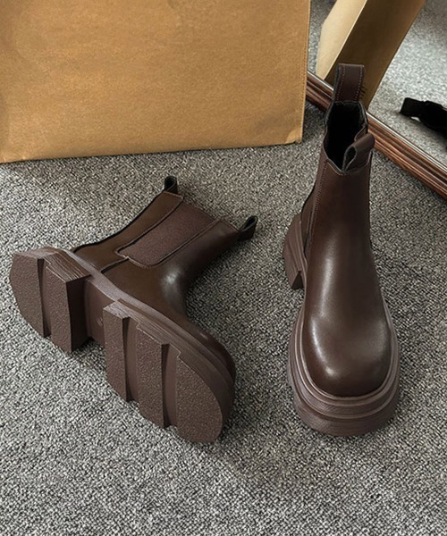 Miniministore(ミニミニストア)の「サイドゴアブーツ ショートブーツ 厚底(ブーツ・レディース・ブラウン/ブラック・22.5cm/24.5cm/23.0cm/24.0cm/25.0cm/23.5cm)」の17枚目の写真