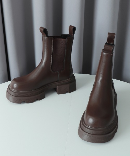 Miniministore(ミニミニストア)の「サイドゴアブーツ ショートブーツ 厚底(ブーツ・レディース・ブラウン/ブラック・22.5cm/24.5cm/23.0cm/24.0cm/25.0cm/23.5cm)」の20枚目の写真