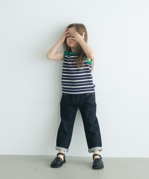 green label relaxing（グリーンレーベルリラクシング）の「TJ ボーダーリンガーノースリーブ 100cm-130cm（Tシャツ/カットソー・キッズ・ライトブルー/ネイビー・100cm/110cm/120cm/130cm）」の3枚目の写真