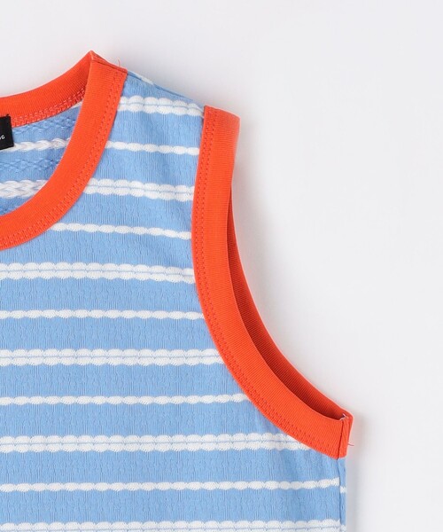green label relaxing（グリーンレーベルリラクシング）の「TJ ボーダーリンガーノースリーブ 100cm-130cm（Tシャツ/カットソー・キッズ・ライトブルー/ネイビー・100cm/110cm/120cm/130cm）」の6枚目の写真